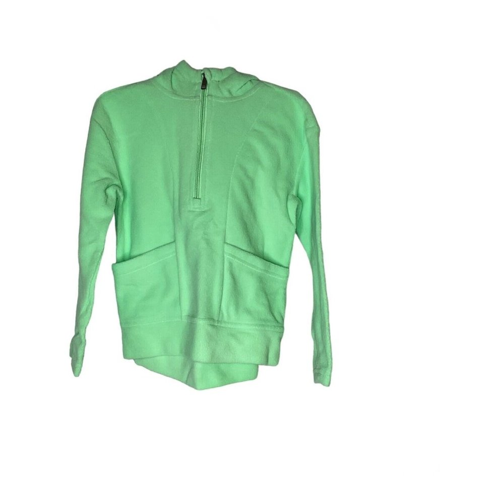 All In Motion x4 Girls 1/4 Zip Hooded Fleece Tops XS(4/5) Mint Green